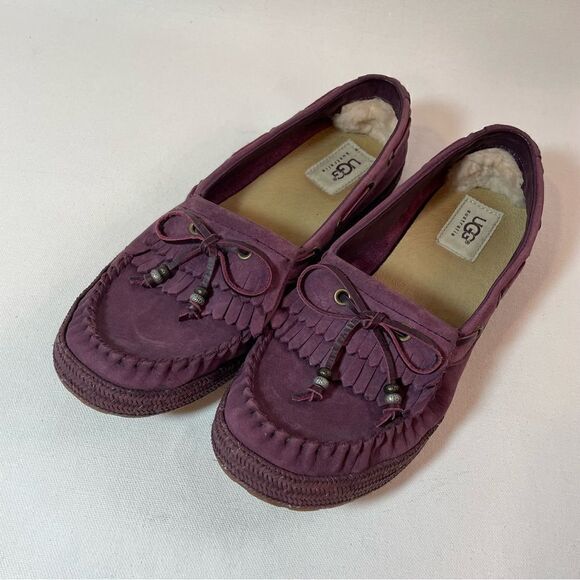 UGG Australia Women Drina Loafer Moccasin Size 8.5 Raspberry - Picture 3 of 10
